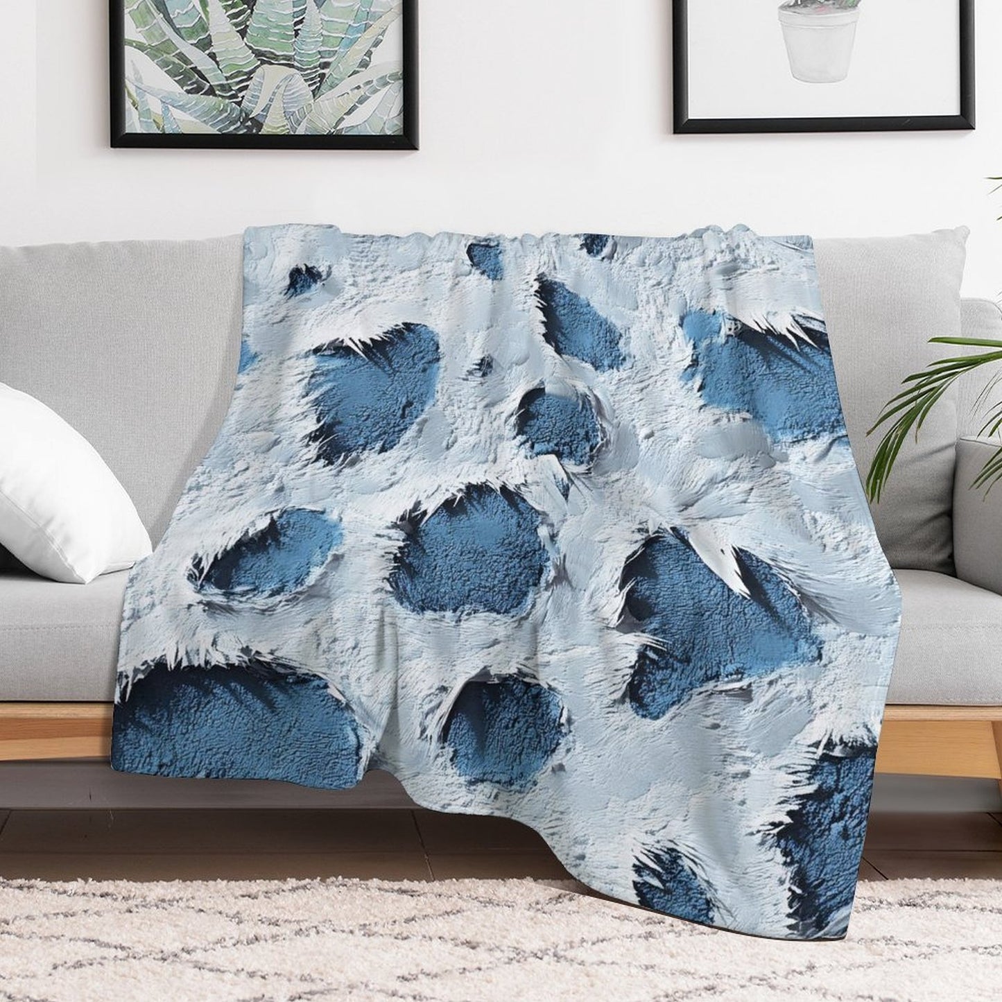 Modern Abstract Print Flannel Blanket for Bedroom