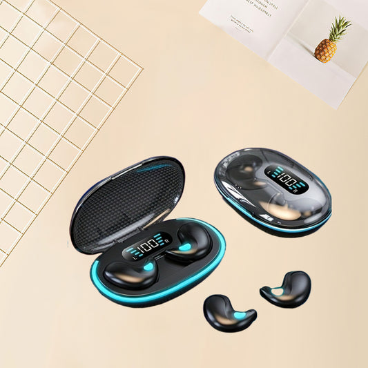 2025 True Wireless Earbuds with HIFI Bass Noise Cancelling Sleep Earplugs USB C Fast Charging for All Devices