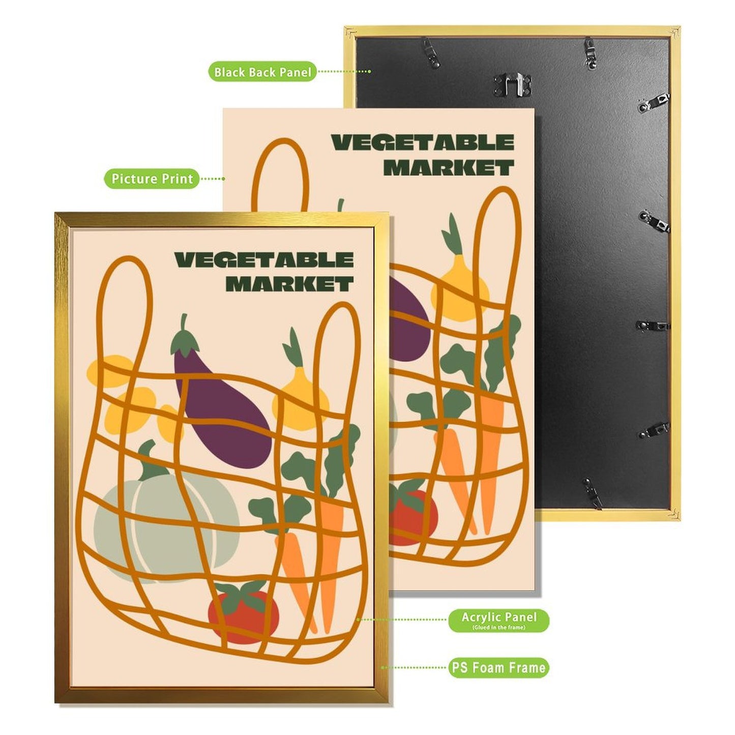 Retro Vegetable Market Framed Wall Decor 14