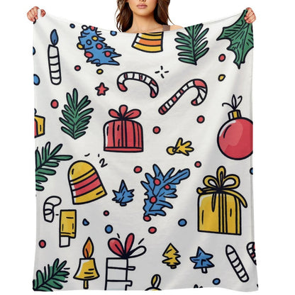 Christmas Gift Pattern Anti-Pilling Flannel Blanket – Cozy Warm Holiday Throw