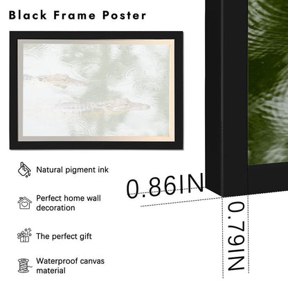 Wildlife Crocodile Wall Art Black Frame Home Decoration-109