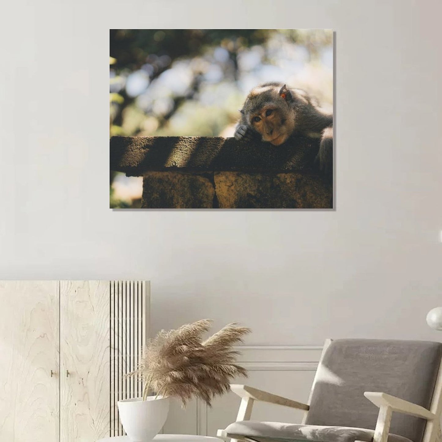 Cute Baby Monkey Canvas Painting Wildlife Home Decor-16