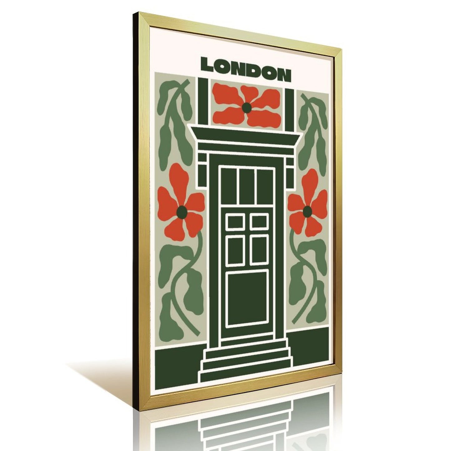 London Floral Door Framed Canvas Wall Decor 25