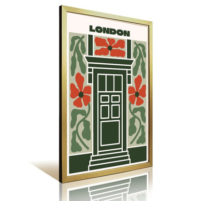 London Floral Door Framed Canvas Wall Decor 25