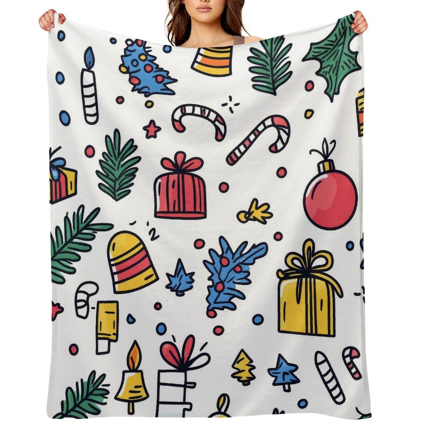 Christmas Gift Pattern Anti-Pilling Flannel Blanket – Cozy Warm Holiday Throw