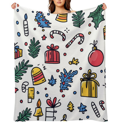 Christmas Gift Pattern Anti-Pilling Flannel Blanket – Cozy Warm Holiday Throw