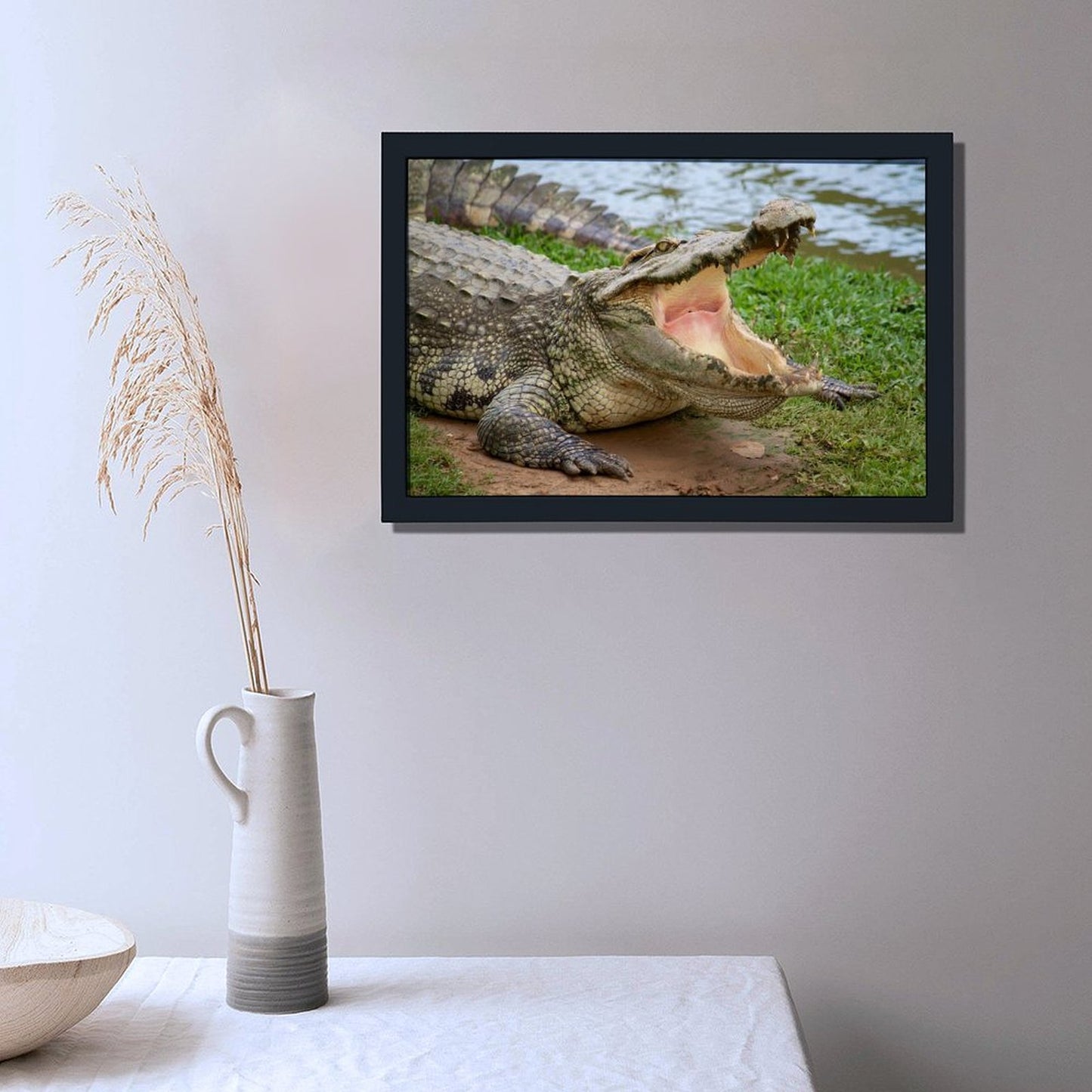 Modern Wildlife Art Crocodile Canvas Wall Decoration