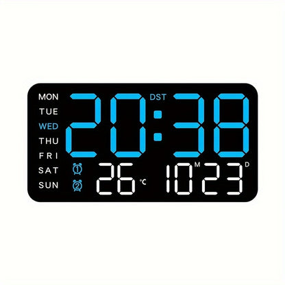Smart Digital Clock with Voice Control Temperature Date Week Display Dual Alarm Sleep Tracker 12/24-Hour Format Brightness Adjustment