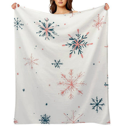 Snowflake Pattern Anti-Pilling Flannel Blanket – Soft Warm Winter Throw