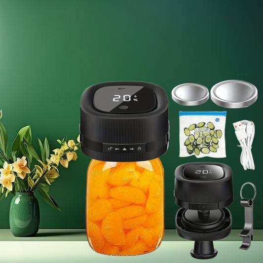 USB Rechargeable Automatic Vacuum Sealer for Mason Jars 5 Wide 5 Regular Lid Compatible Ideal for Dried Goods Storage Food Safe Plastic