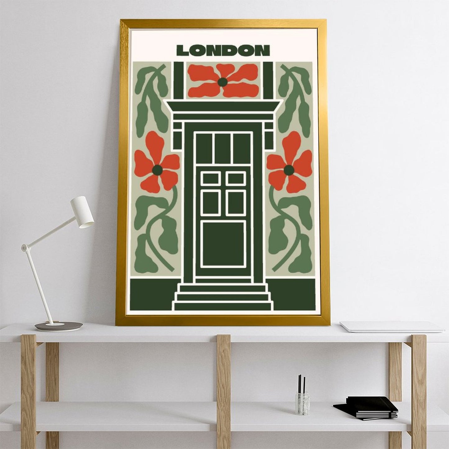 London Floral Door Framed Canvas Wall Decor 25