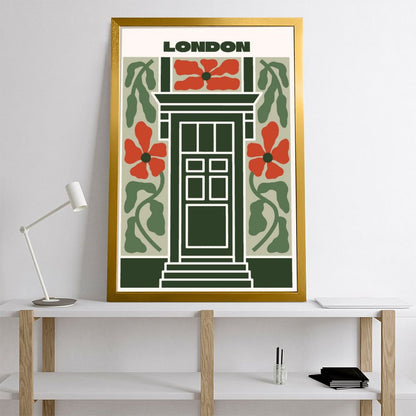 London Floral Door Framed Canvas Wall Decor 25