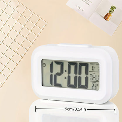1pc Multi-functional Office Alarm Clock with Luminous Temperature Calendar Check-in Timer Fashion Clock Without Battery