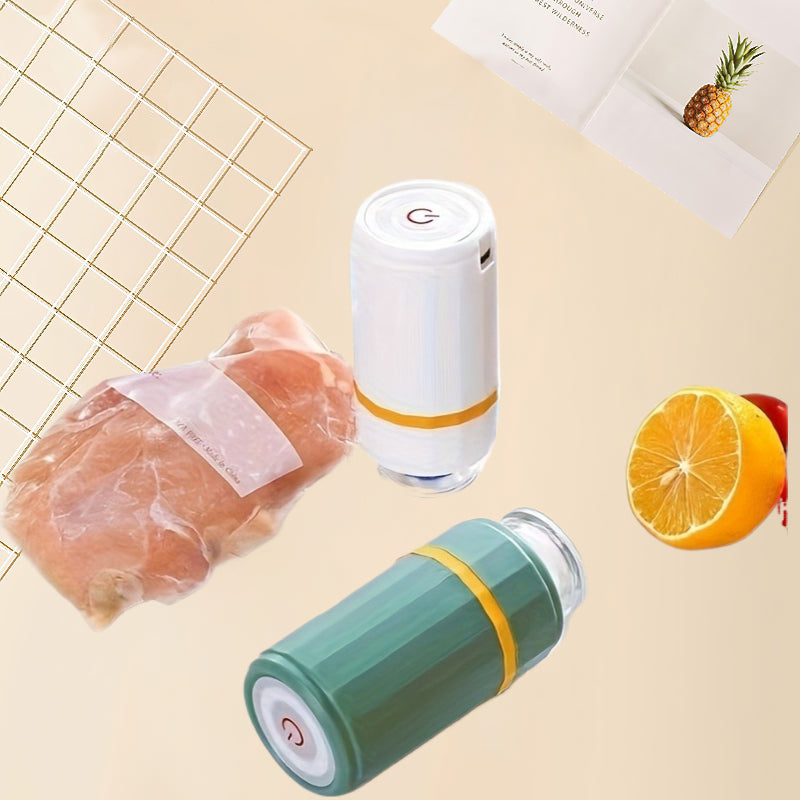 Mini Electric Vacuum Sealer Machine with Rechargeable Lithium Battery USB Charging Compact Vacuum Storage Bags for Food Preservation