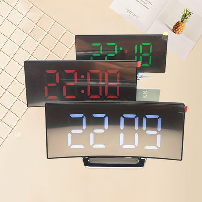 Sleek Black LED Display Digital Clock Silent Alarm Dual Power Options Large Screen Modern Design for Home Office Minimalist Stylish Timepiece
