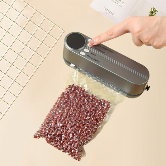 Digital USB Vacuum Sealer Machine One-Touch Operation 1200mAh Battery Rechargeable Compact Automatic Seal Digital Control Panel Food Preservation Ideal for Home Outdoor