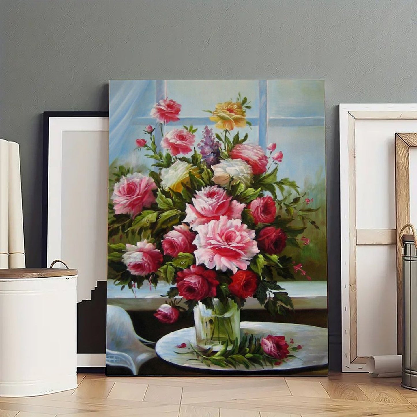 Vintage Floral Wall Art Bouquet Canvas Painting 34