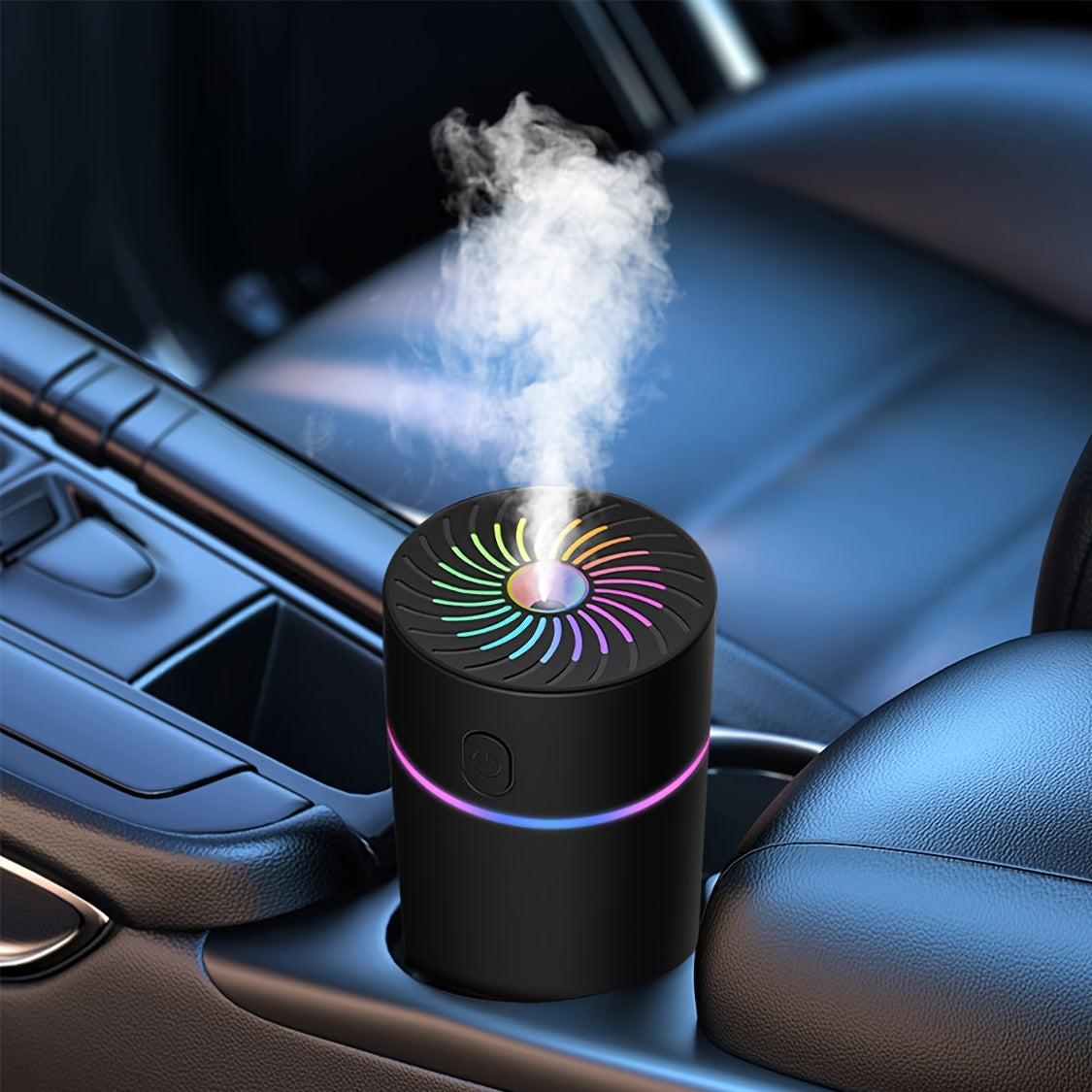 USB Mini Essential Oil Diffuser Smart Car Aroma Freshener with 7 Color Changing Lights for Cars Homes Travels Bedrooms Offices No Battery Needed