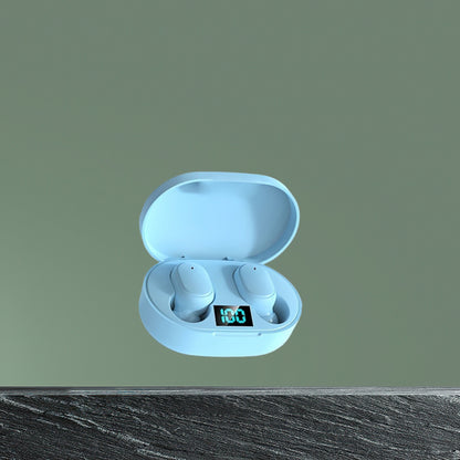 Sport Wireless Earbuds LED Battery Display Deep Bass Sound USB-C Rechargeable Secure Fit for Workout Running Cycling Travel Black White Blue