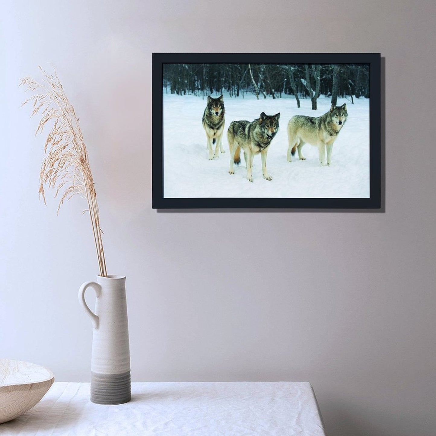 Nature Wolf Canvas Painting Howling Animal Wall Decor-06