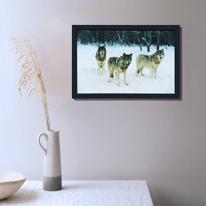 Nature Wolf Canvas Painting Howling Animal Wall Decor-06