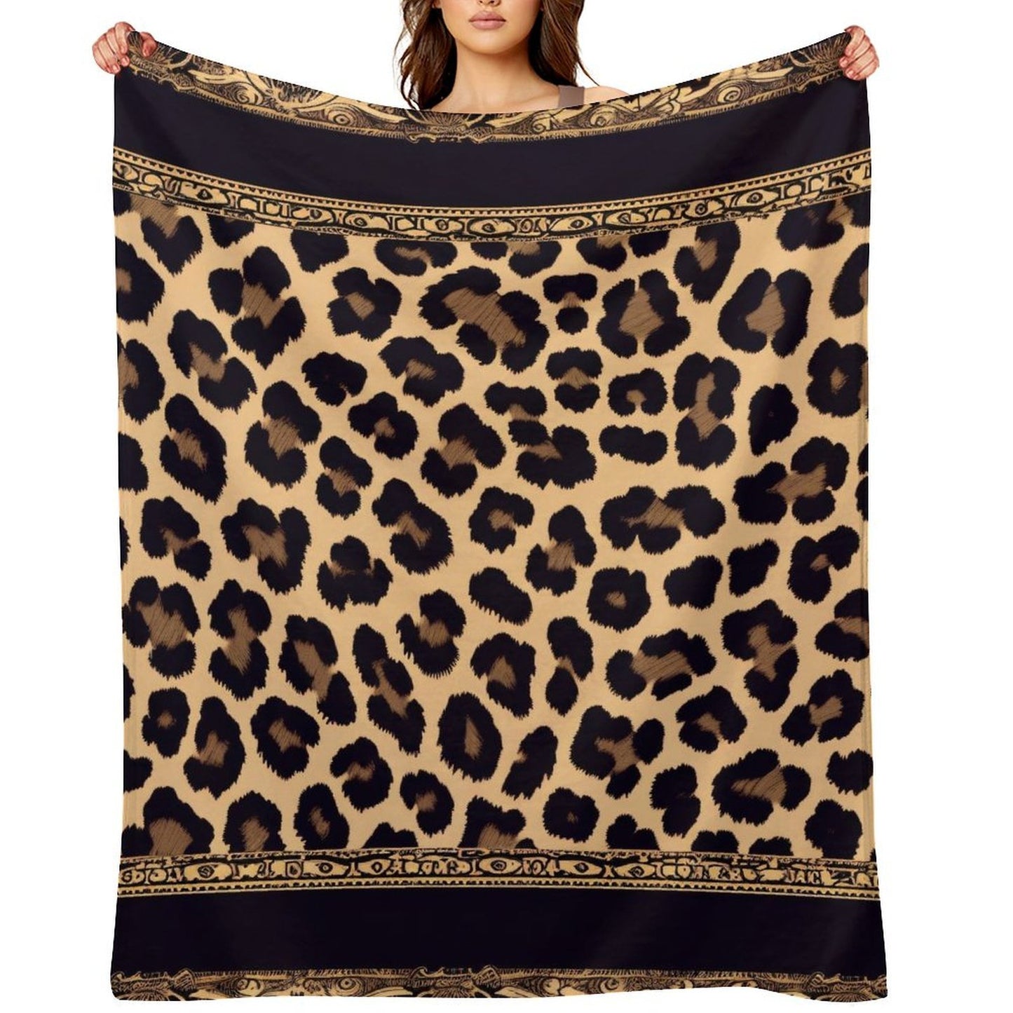 Modern Flannel Throw Blanket Leopard Aesthetic
