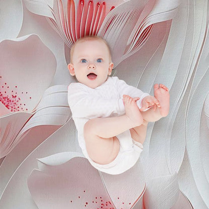 Elegant Anti-Pilling Flannel Blanket with 3D White Pink Floral Design