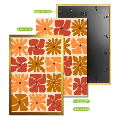 Abstract orange blossom oil painting framed art mural 7