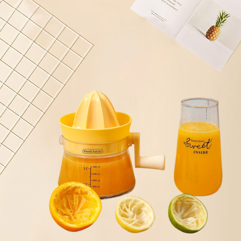 Multifunctional Manual Hand Juicer with Measuring Scale for Citrus Fruits Lemons Limes Orange Ideal for Home Office Travel Kitchen Tools