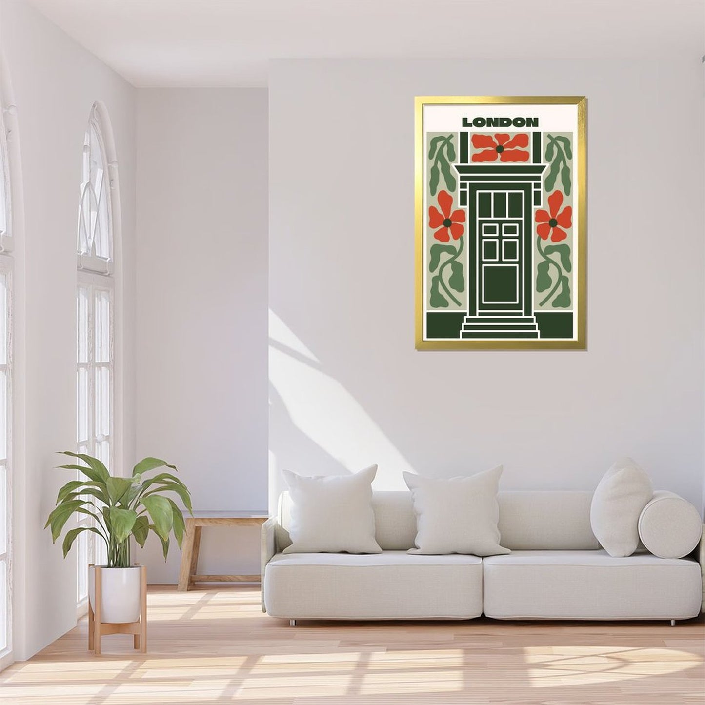 London Floral Door Framed Canvas Wall Decor 25