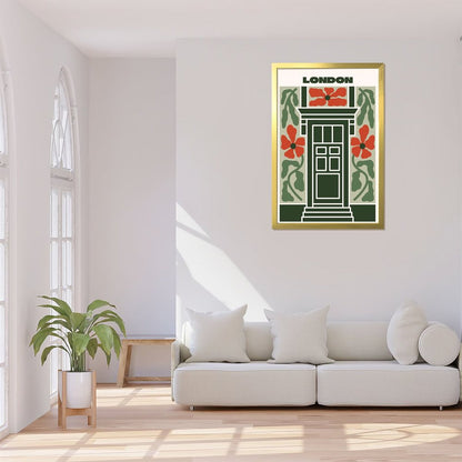London Floral Door Framed Canvas Wall Decor 25