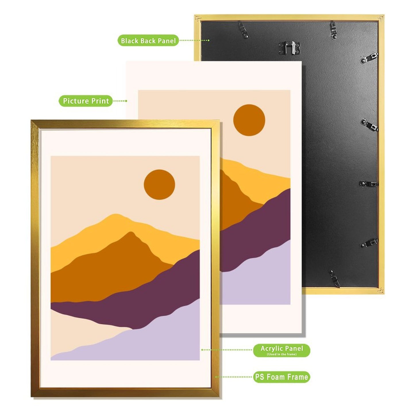 Abstract Mountain Sunset Art Print, Minimal Wall Decor Poster”-4