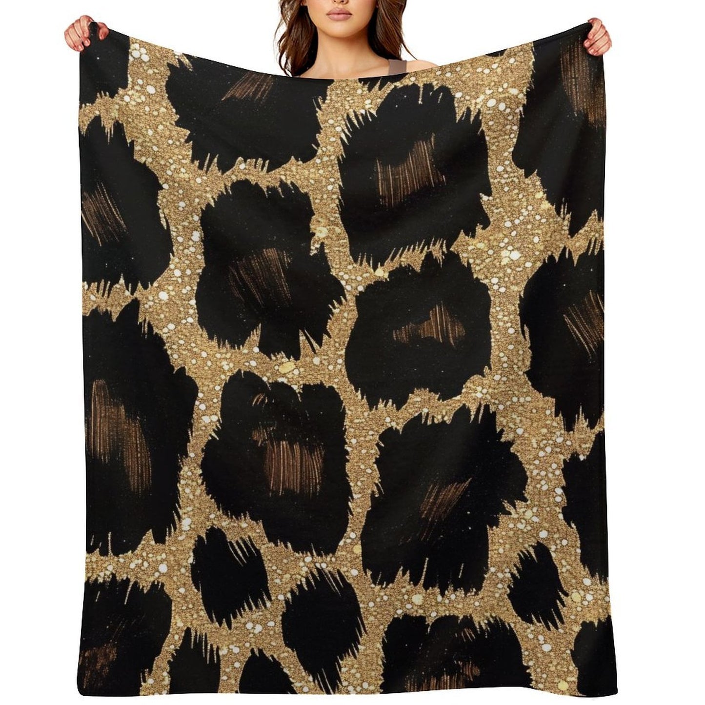 Soft Flannel Throw Blanket with Modern Ink Spots