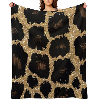 Soft Flannel Throw Blanket with Modern Ink Spots