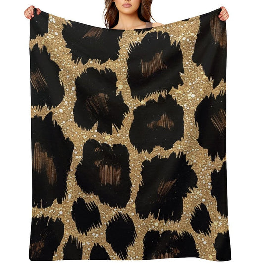 Soft Flannel Throw Blanket with Modern Ink Spots