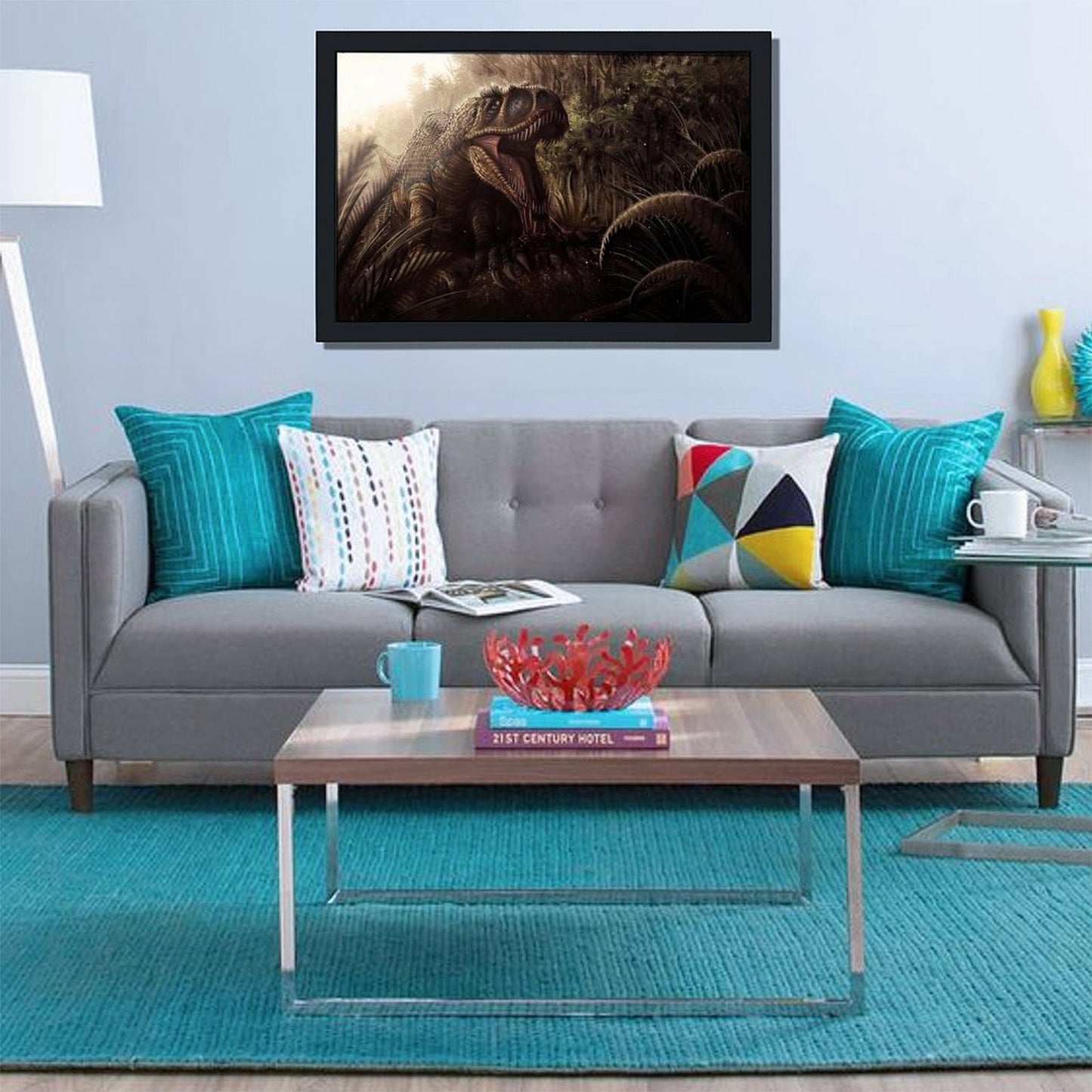 T-Rex Roar Canvas Wall Picture Jurassic Home Decor-02