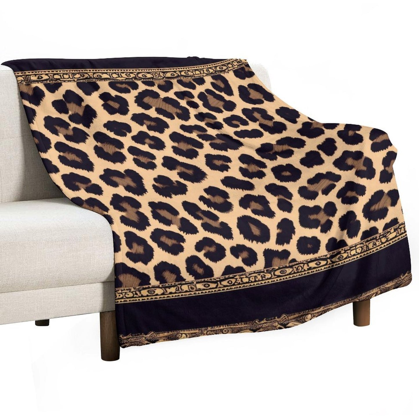 Modern Flannel Throw Blanket Leopard Aesthetic