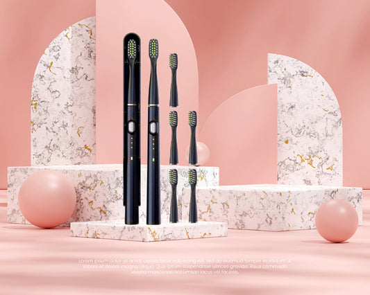 Electric Toothbrush Automatic 5 Modes 6 Replacement Heads by SARMOCARE USB Rechargeable for Home Travel Best Gift for Parents