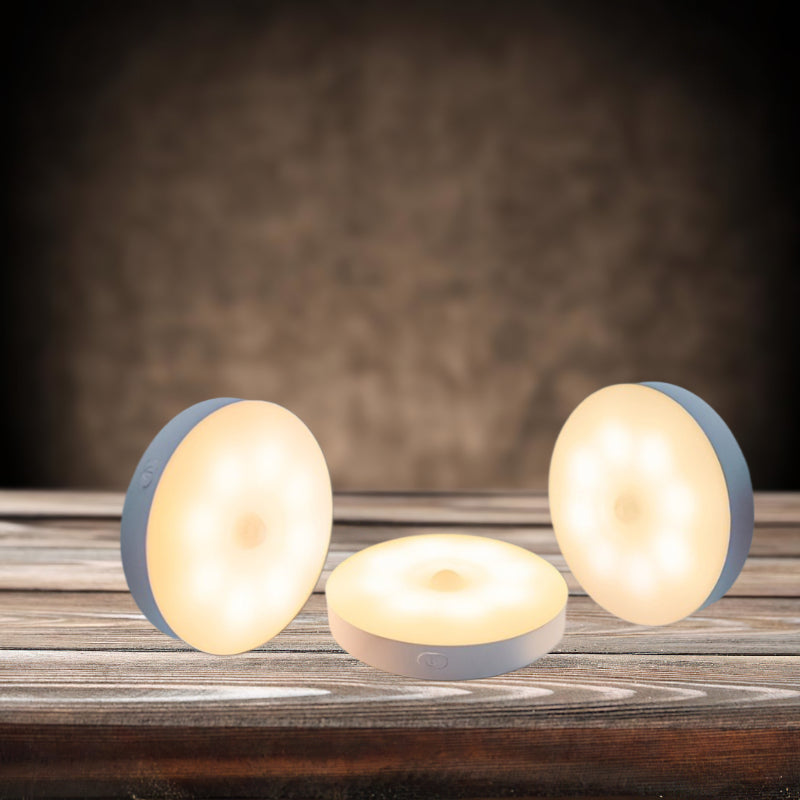 3-Pack Motion Sensor Closet Lights by AMill Magnetic USB Rechargeable 8-LED Wall Lamps Dual Power Wireless Lighting for Hallway Stairs Bedroom Basement251