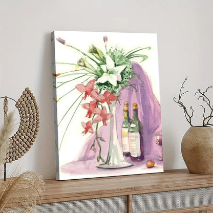 Elegant Floral Canvas Wall Art with Wooden Frame 23