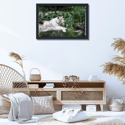White Tiger Canvas Wall Art – Luxury Modern Animal Decor-7
