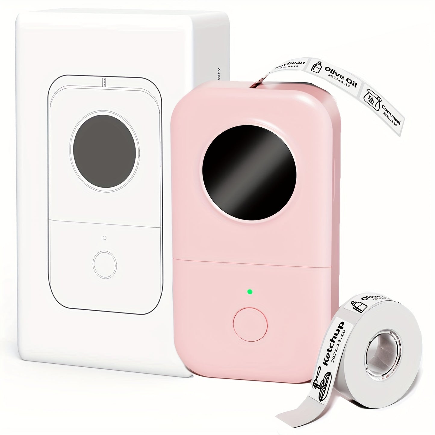 12x40mm Mini Portable Label Printer Phomemo D30 Inkless Handheld Label Maker for Jar Kitchen Clothes Jewelry Smartphone Tablet