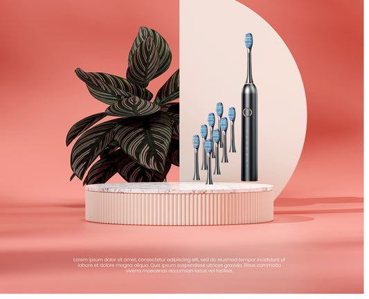 Unisex Smart Electric Toothbrush for Adults 6 Vibration Frequencies USB Rechargeable Deep Cleaning Soft Bristles