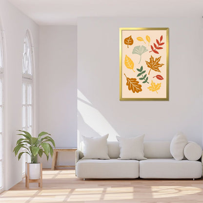 Autumn Leaves Art Print, Minimalist Fall Foliage Wall Decor-16