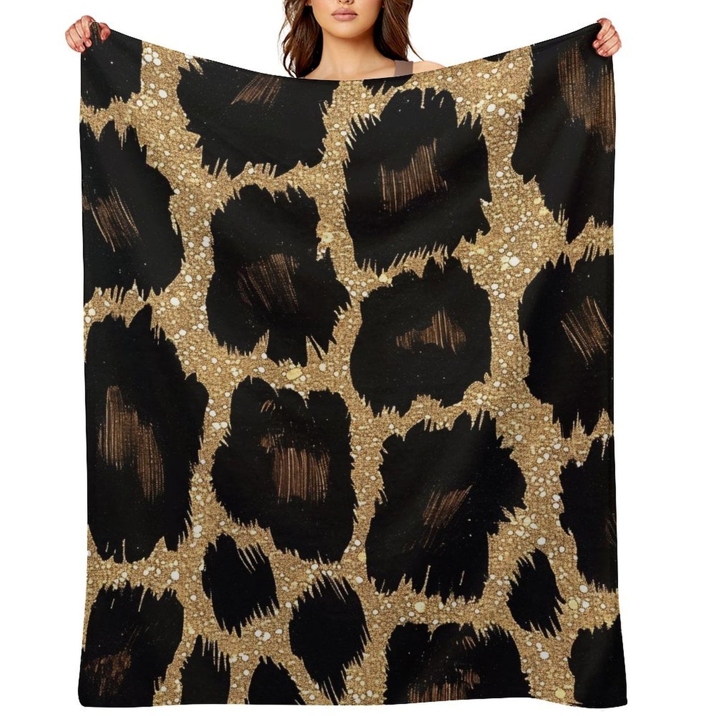 Soft Flannel Throw Blanket with Modern Ink Spots