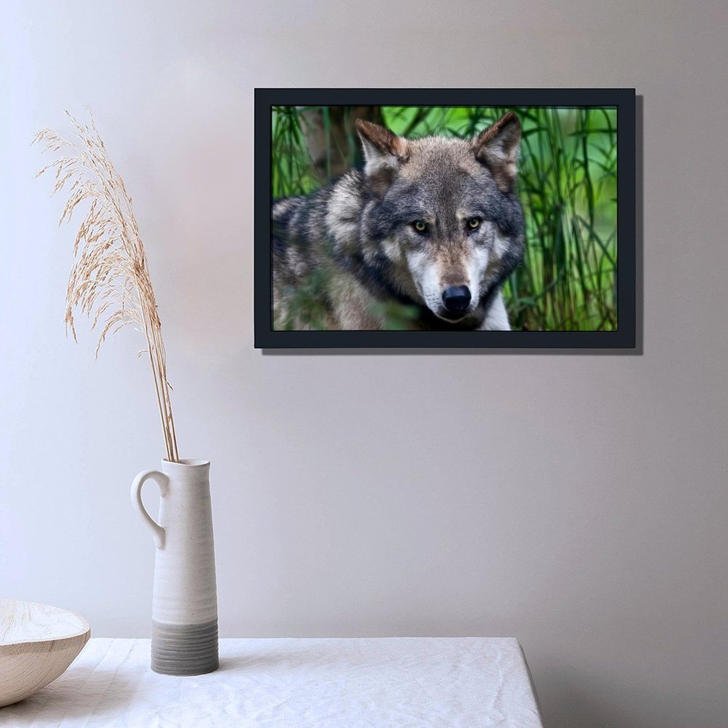 Wolf Pair Canvas Painting Forest Animal Wall Picture-35