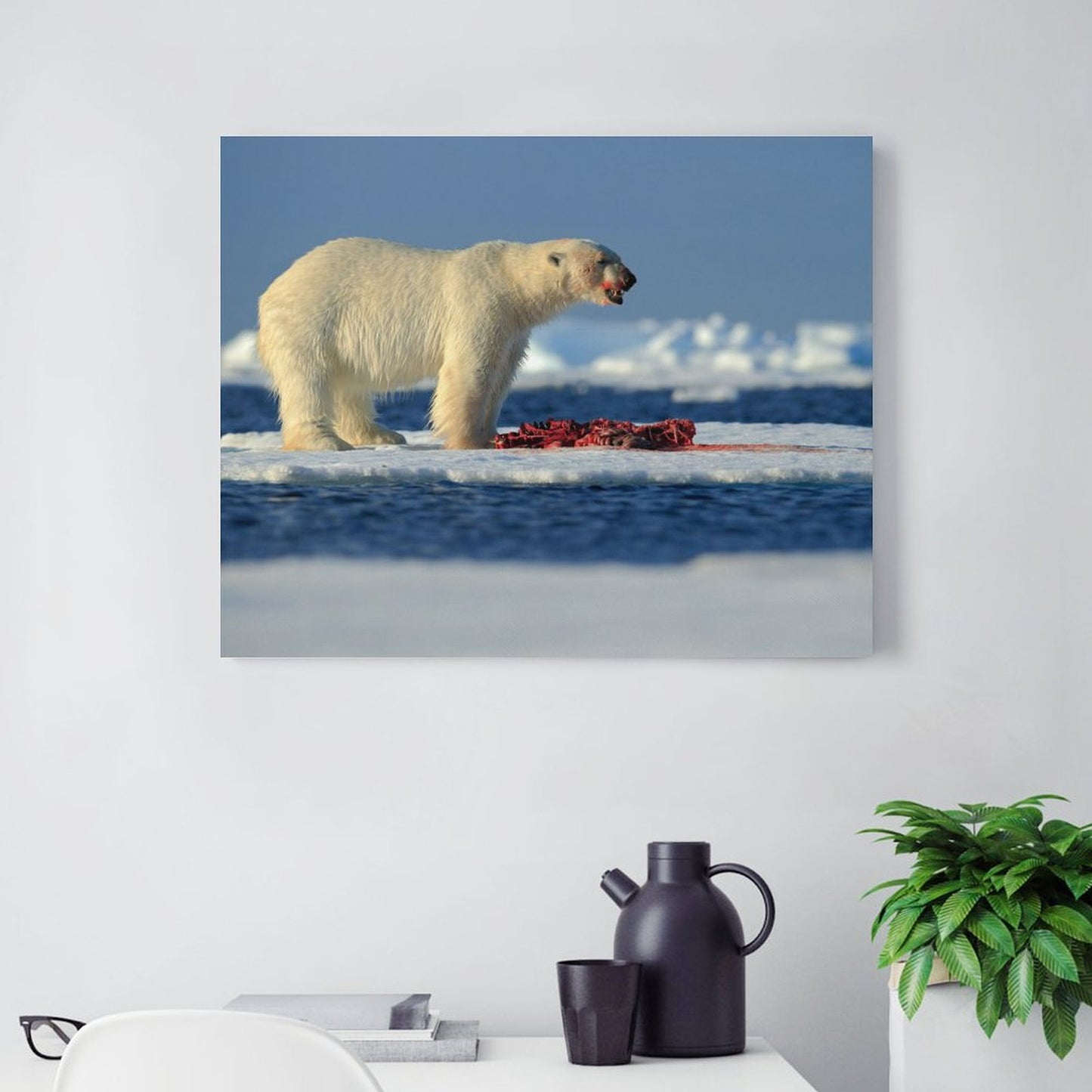 Arctic Predator Polar Bear Hunting Scene Canvas Art-07