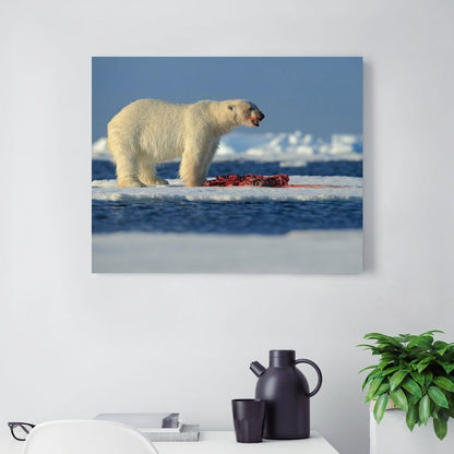 Arctic Predator Polar Bear Hunting Scene Canvas Art-07