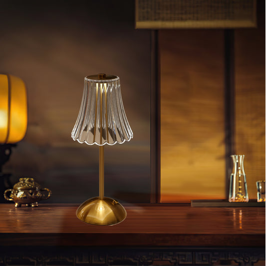 Rechargeable Touch-Control Metal Table Lamp USB Night Light Portable Atmosphere Light for Living Room Bedroom Nightstand Desk Kitchen