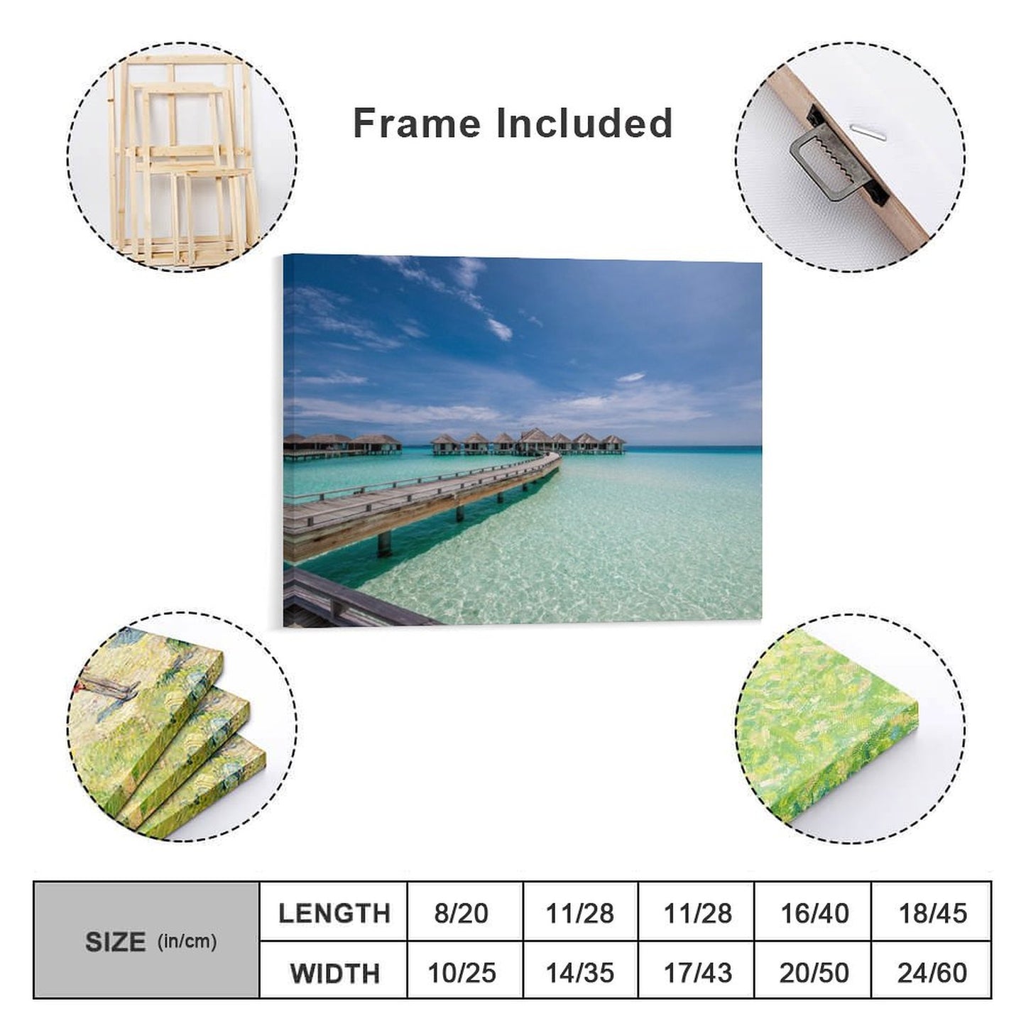 Stretch Canvas Prints with Wooden Frame, Ready to Hang